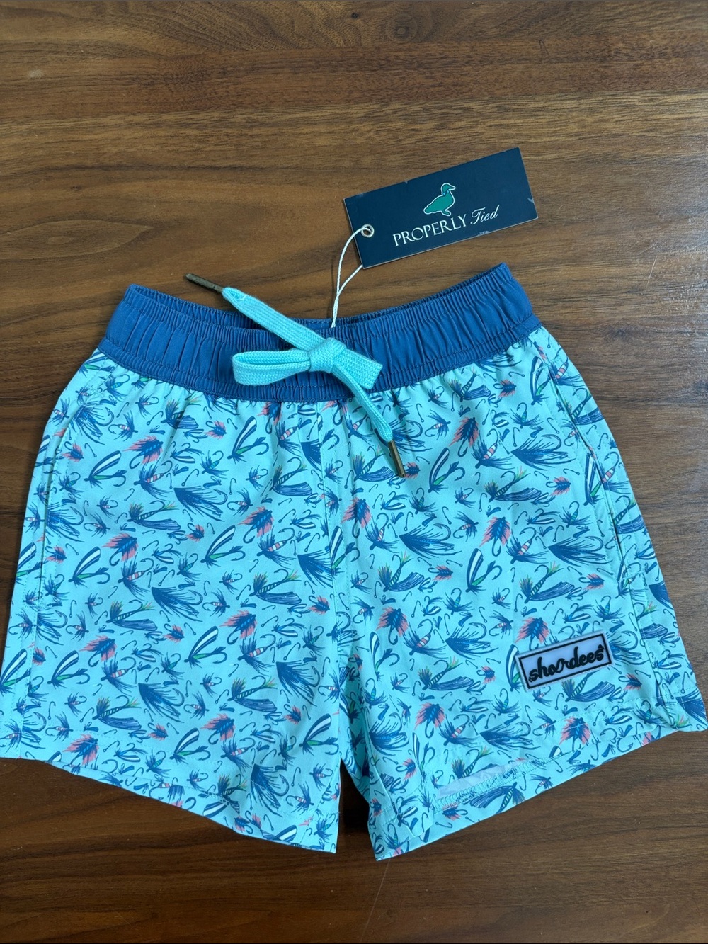 NEW! Properly Tied Stay Fly Boys Shordees Swim Trunk Size 4T